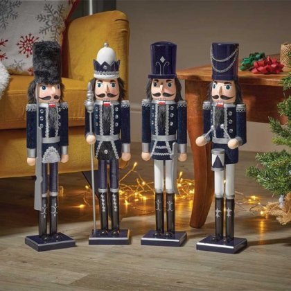 Three Kings Navy & Silver Nutcracker XL - Assorted