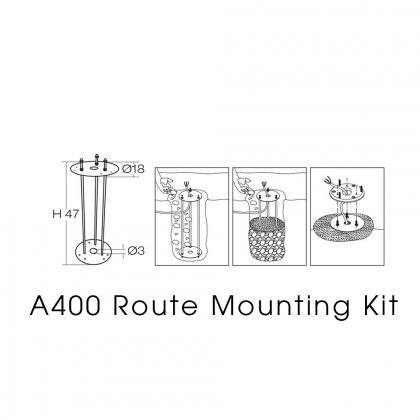 Oaks Lighting Bollard Outdoor Post Light Route Mounting Kit