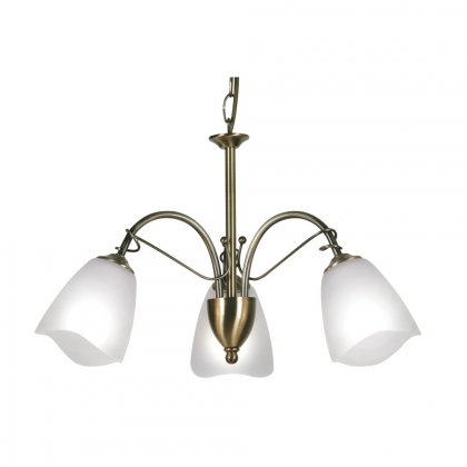 Oaks Lighting Turin 3 Light Chandelier Antique Brass