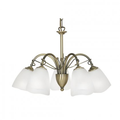 Oaks Lighting Turin 5 Light Chandelier Antique Brass