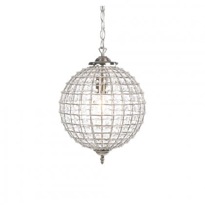 Oaks Lighting Ballon Crystal Pendant 300mm Antique Chrome