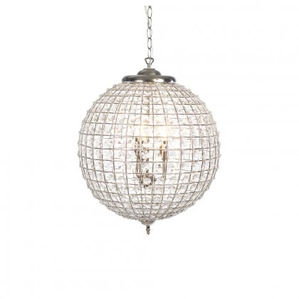 Oaks Lighting Ballon Crystal Pendant 450mm Antique Chrome