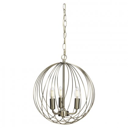 Oaks Lighting Danby 3 Light Pendant Antique Chrome