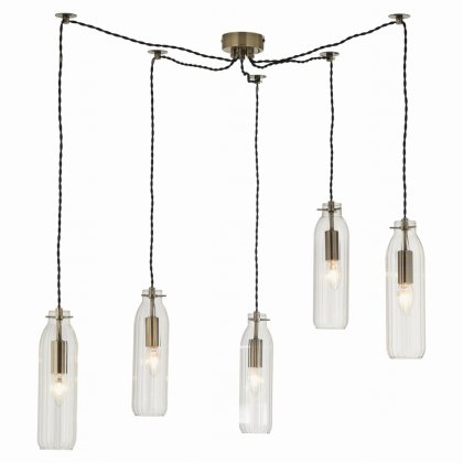 Oaks Lighting Hyperion 5 Light Pendant Antique Brass