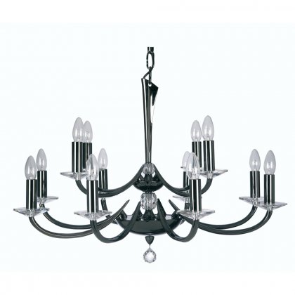 Oaks Lighting Bahia 12 Light Chandelier Titanium