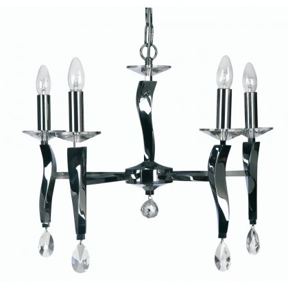 Oaks Lighting Aire 5 Light Chandelier Titanium