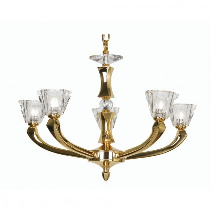 Oaks Lighting Perseas 5 Light Chandelier Gold