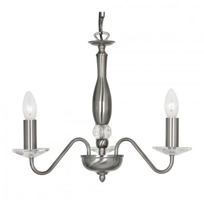 Oaks Lighting Vesta 3 Light Chandelier Antique Silver