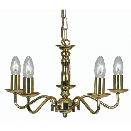 Oaks Lighting Nador 5 Light Chandelier Gold