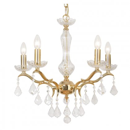 Oaks Lighting Isabella 5 Light Chandelier Gold