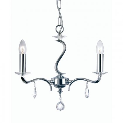 Oaks Lighting Cobra 3 Light Chandelier Chrome