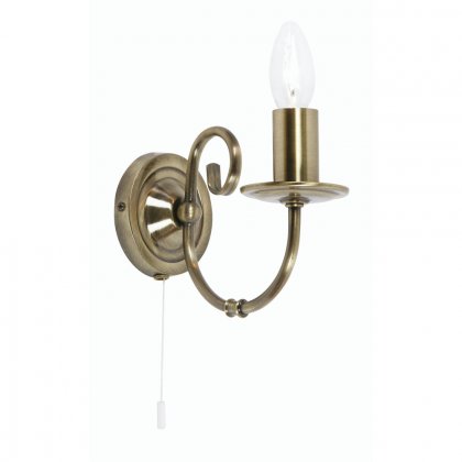 Oaks Lighting Tuscany Single Wall Light Antique Brass