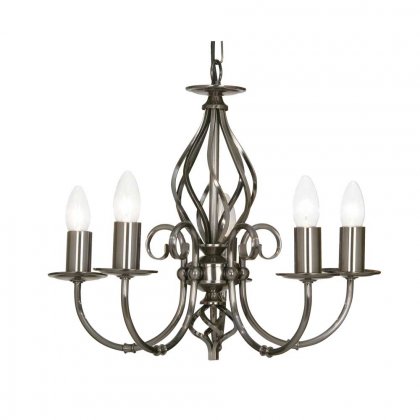 Oaks Lighting Tuscany 5 Light Chandelier Antique Silver