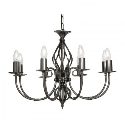 Oaks Lighting Tuscany 8 Light Chandelier Antique Silver