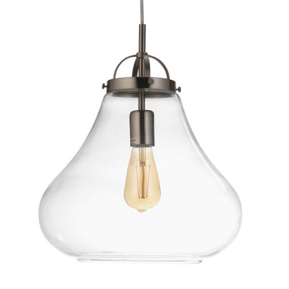 Oaks Lighting Turua Pendant 420 x 320mm Antique Chrome