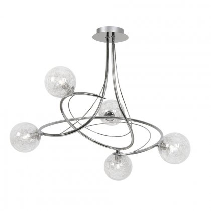 Oaks Lighting Tabia 5 Light Semi-Flush Light Chrome