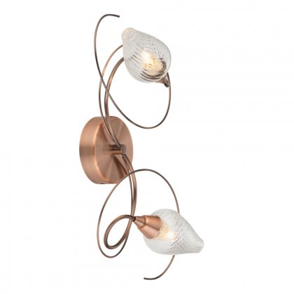 Oaks Lighting Lugh Twin Wall Light Copper