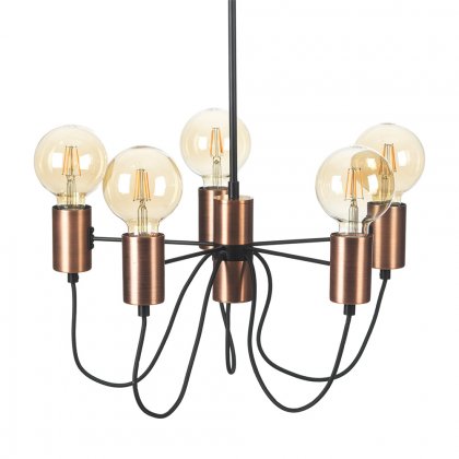 Oaks Lighting Tala 5 Light Chandelier Copper