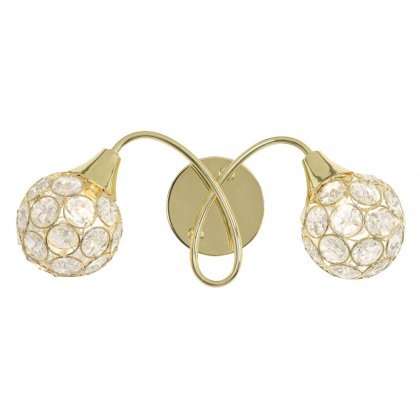 Oaks Lighting Lana Twin Wall Light Polished Brass