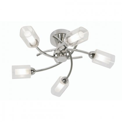 Oaks Lighting Ofira 5 Light Semi-Flush Pendant Chrome