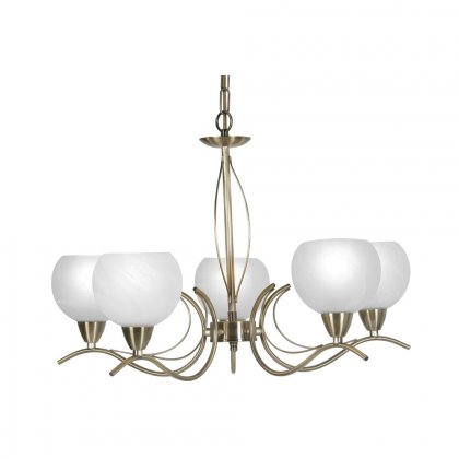 Oaks Lighting Luanda 5 Light Chandelier Antique Brass