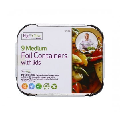 Fig&Olive 9 Medium Foil Containers with Lids