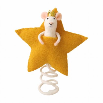 Giftware Trading Felt Mouse in Star Tree Topper 15 x 22cm