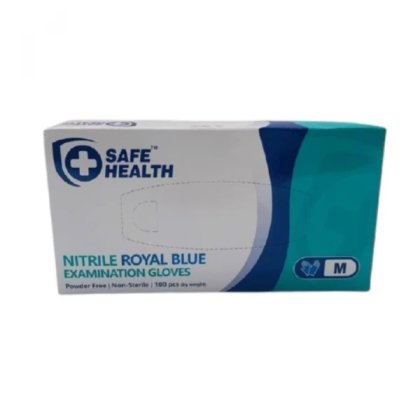 Safe Health Nitrile Blue Medium Gloves