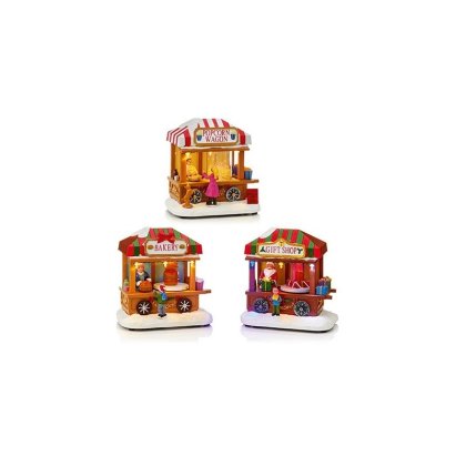 Premier Decorations 14cm Lit Market Stall Decoration - Assorted