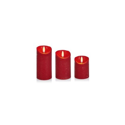 Premier Decorations FlickaBright Candles (Set of 3) - Red