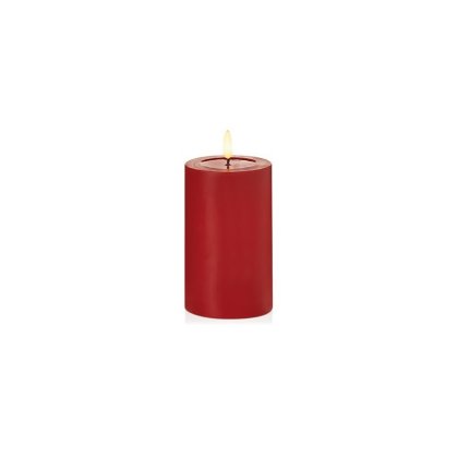 Premier Decorations FlickaBright Candle with Melted Pool 7.5 x 12.5cm - Red