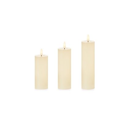 Premier Decorations FlickaBright Candles with Melted Pool (Set of 3) - Cream