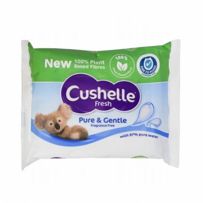 Cushelle Fresh Flushable Toilet Tissue Wipes Pure and Gentle - 42 Pack