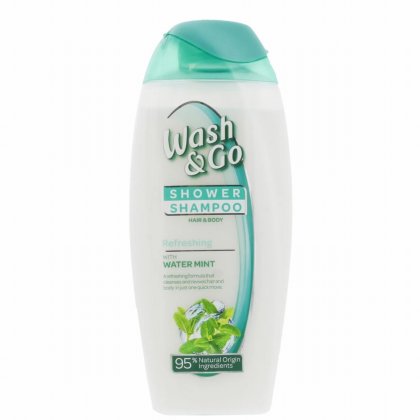 Wash & Go 250ml Shower Shampoo - Water Mint