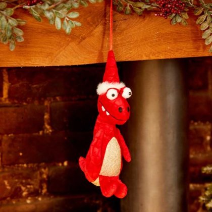 Three Kings Seasonal Plush Decor Red Festive Dino Pendant - Assorted