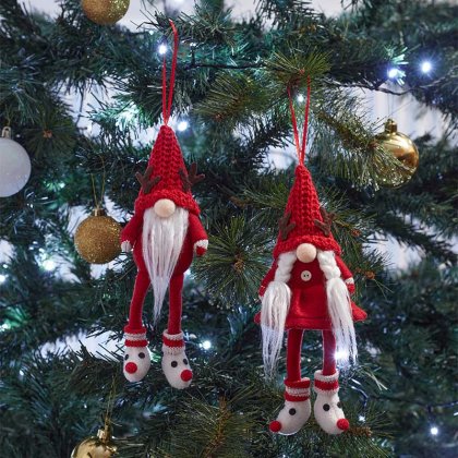 Three Kings Seasonal Plush Decor Mr/Mrs Claus Pendant - Assorted