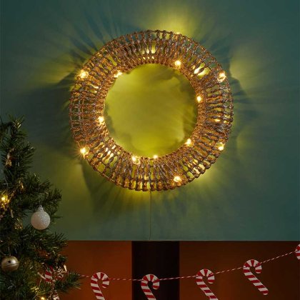 Three Kings GlitterTwist Wreath 40cm - Gold