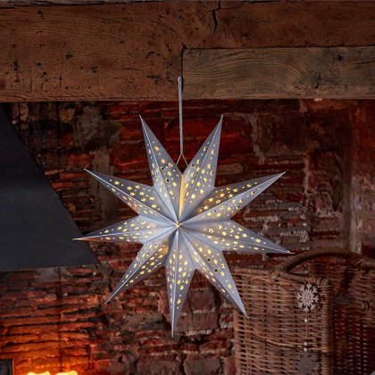 Three Kings InLit Origami Star 50cm - Silver