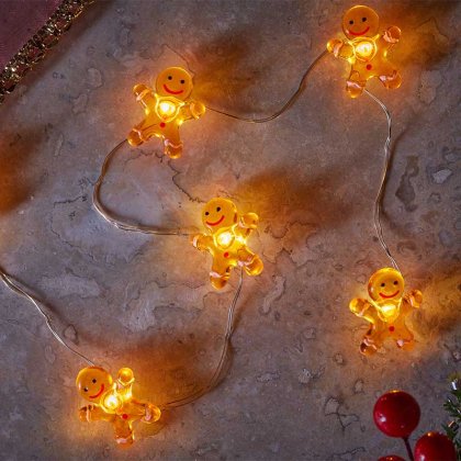 Three Kings Festive Decor String Lights Set of 20 - Gingerbread