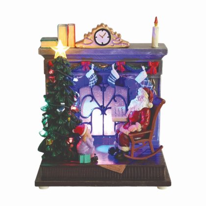 Straits LED Santa By Fireplace 20cm