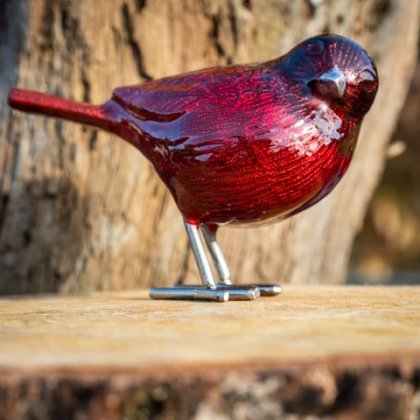 Tilnar Art Brushed Red Bird - 12.5cm