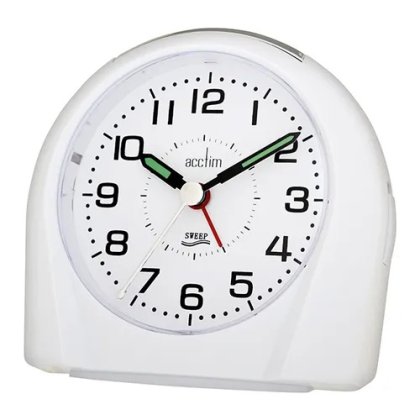 Acctim Europa White Alarm Clock Non-Ticking