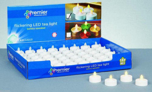 Premier Decorations Battery Operated Flickering LED Tea Light