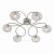 Dar Leysha 6lt Semi Flush Satin Nickel & Glass