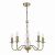 Lyzette 5 Light Armed Fitting Aged Brass Ribbed Glass