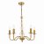 Lyzette 5 Light Armed Fitting Aged Brass Ribbed Glass