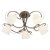 Oaks Lighting Leke 5 Arm Semi-Flush Ceiling Light Antique Brass