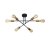 Oaks Lighting Chanin 6 Bulb Semi-Flush Ceiling Light Black