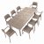 LIBECCIO Dining Table with 8 BORA Chair Set Turtle Dove