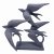 Elur Iron Ornament Swallows 22cm - Grey Shimmer